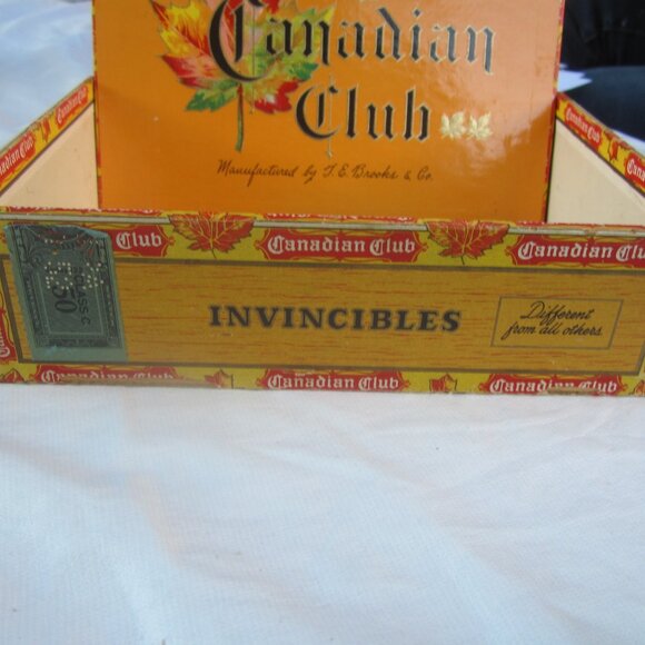 VTG 50'S CANADIAN CLUB CIGAR BOX, GREAT DISPLAY BOX - Picture 3 of 12